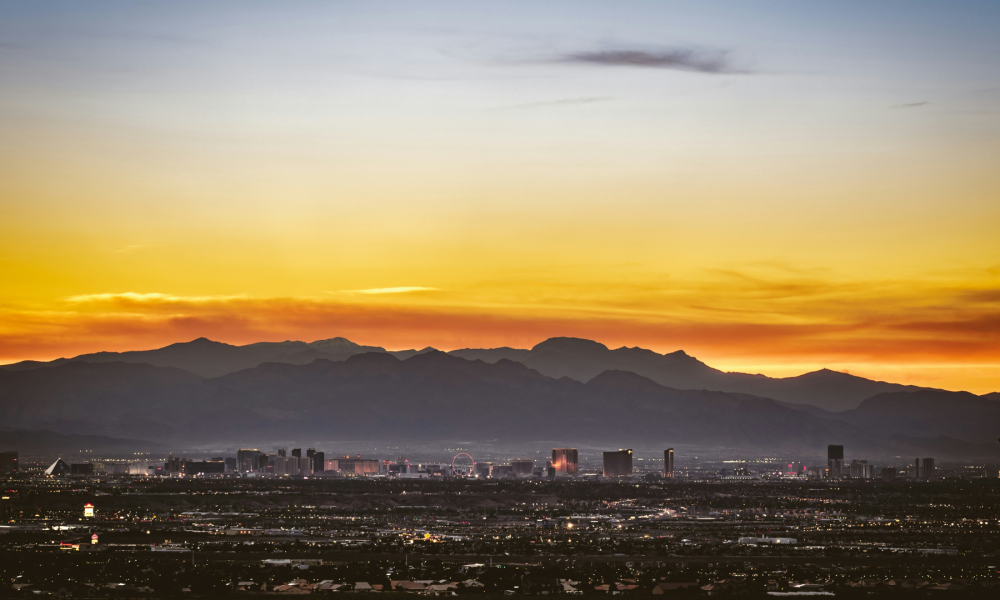 A distant view of Las Vegas & The Las Vegas Valley